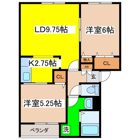 コーポブレーメンＤ館の物件間取画像